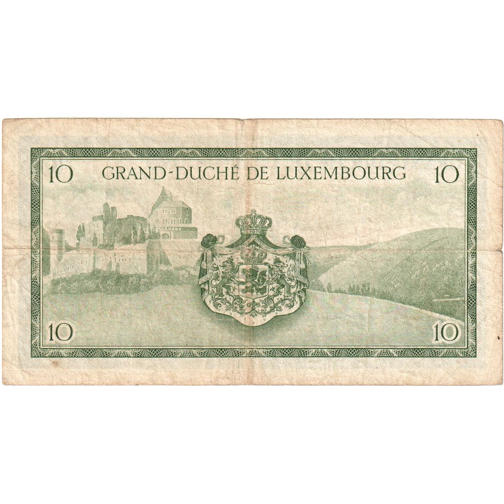 Luxembourg, 10 Francs, VF(30-35)