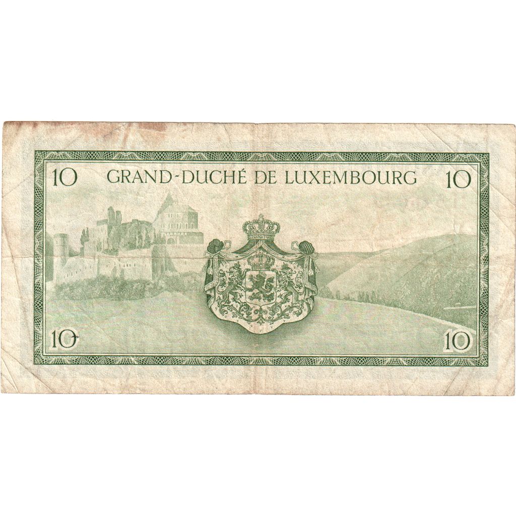 Luxembourg, 10 Francs, VF(30-35)