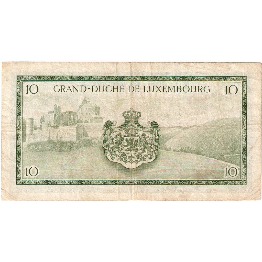 Luxembourg, 10 Francs, VF(30-35)