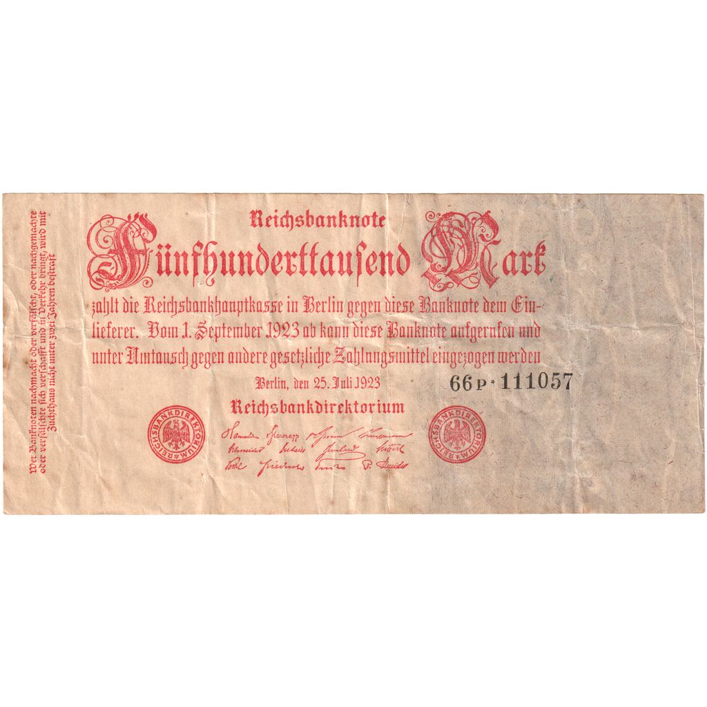 Alemanha, 500,000 Mark, 1923-07-25, EF(40-45)