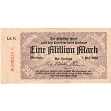 German States, 1 Million Mark, 1923-08-07, Mannheim, EF(40-45)