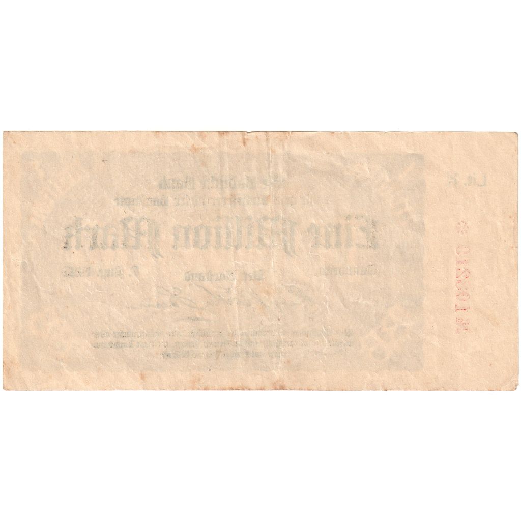 German States, 1 Million Mark, 1923-08-07, Mannheim, EF(40-45)