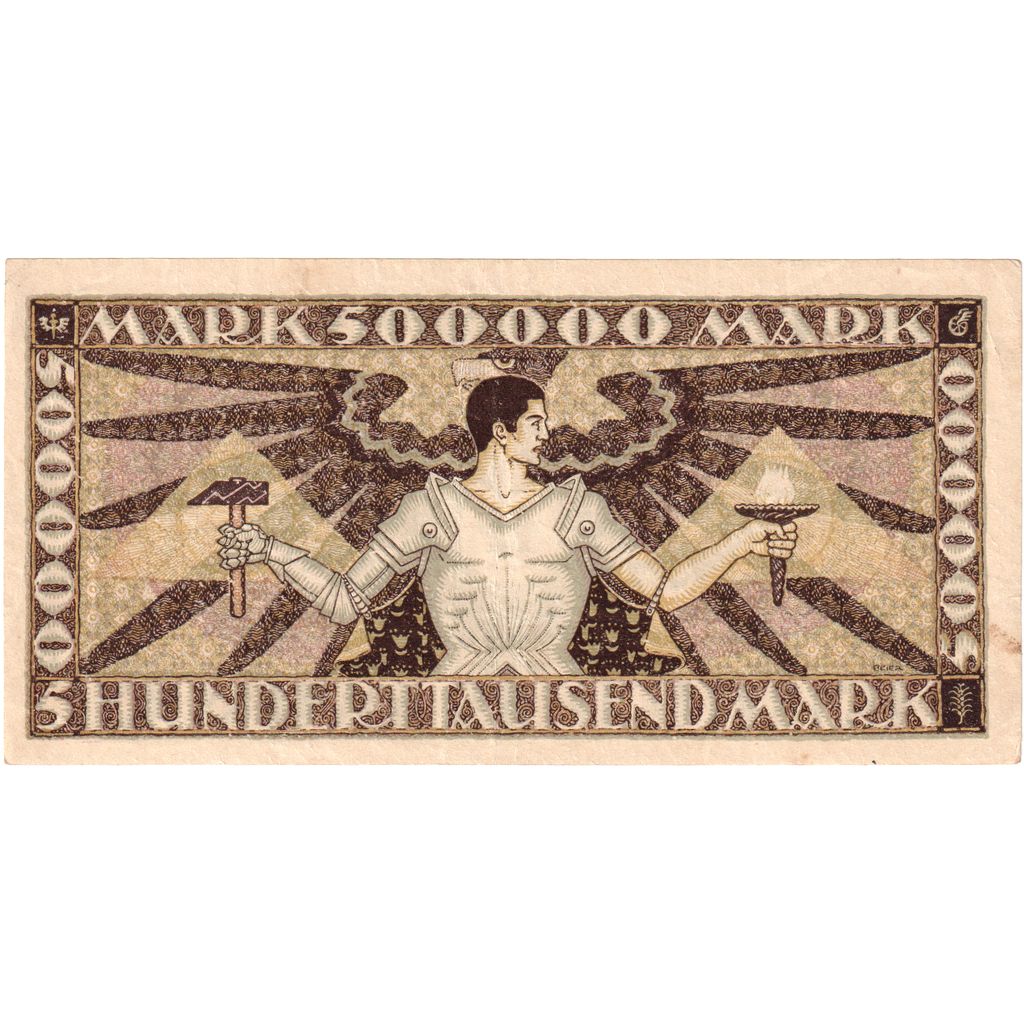 German States, 500,000 Mark, 1923-08-01, AU(55-58)