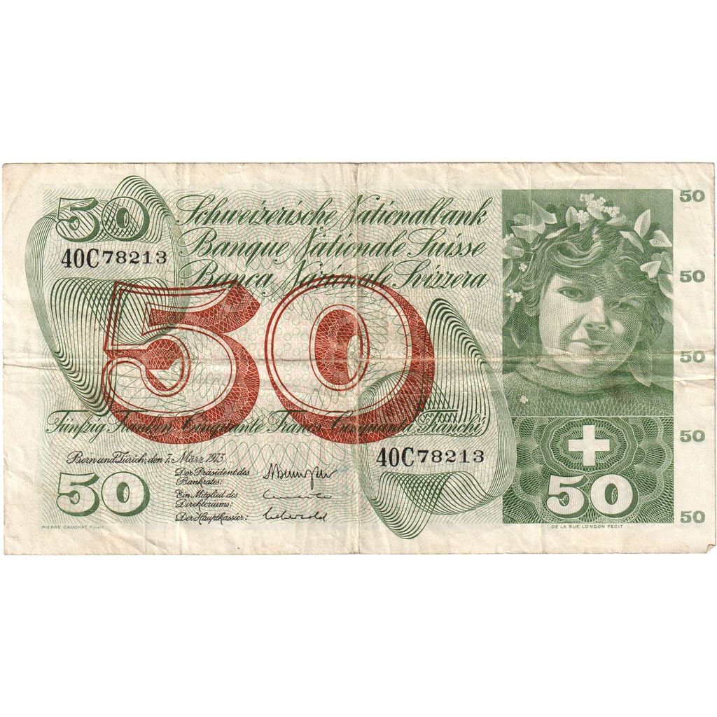Switzerland, 50 Franken, 1969-01-15, VF(30-35)