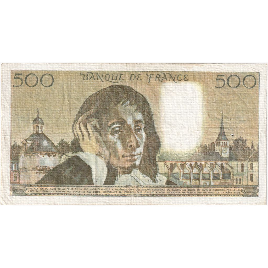 Francia, 500 Francs, Pascal, 1977-02-03, E.7087170, BB