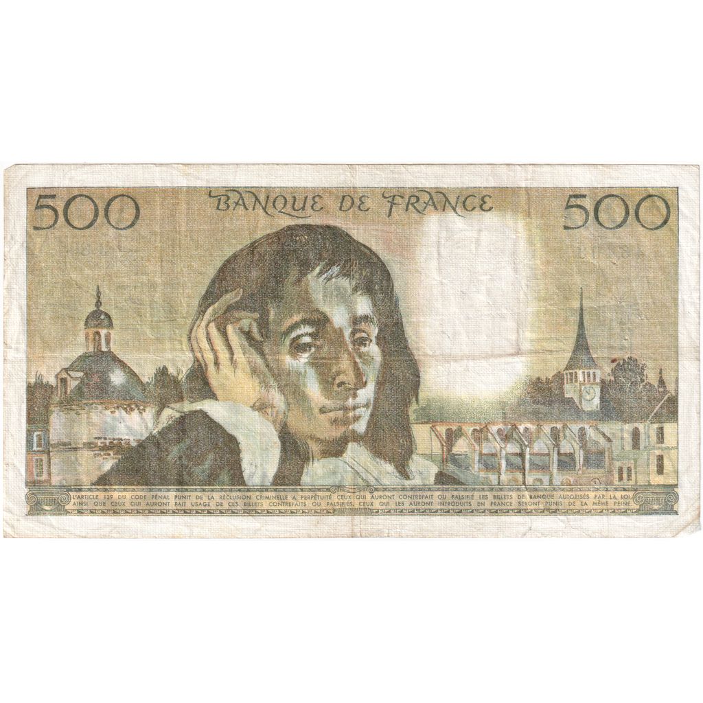 Francia, 500 Francs, Pascal, 1977-11-03, J.8046403, BB