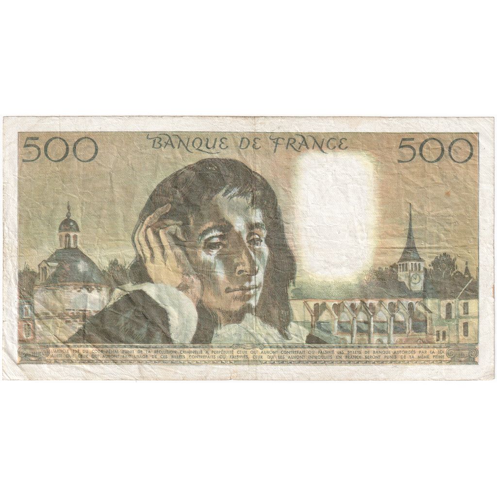 França, 500 Francs, Pascal, 1976-04-01, L.5768491, EF(40-45)