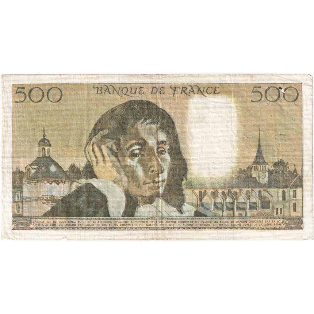 France, 500 Francs, Pascal, 1976-11-04, P.6315300, VF(30-35)