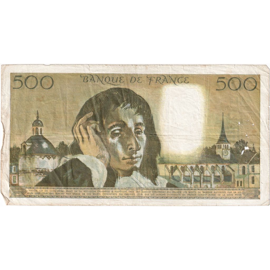 France, 500 Francs, Pascal, 1969-01-02, G.1261161, TB+