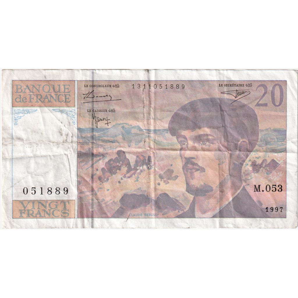 Frankrijk, 20 Francs, Debussy, M.053051889, TB+