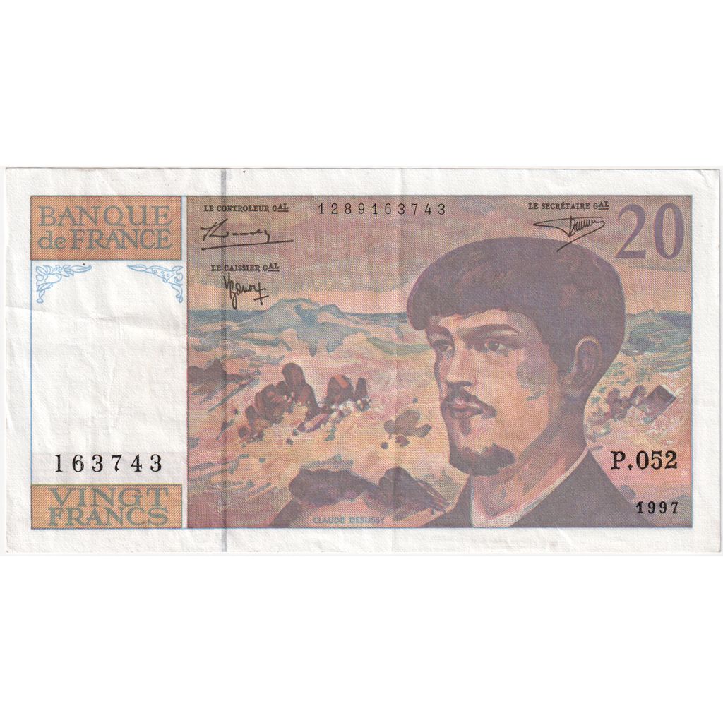 France, 20 Francs, Debussy, P.052163743, SUP