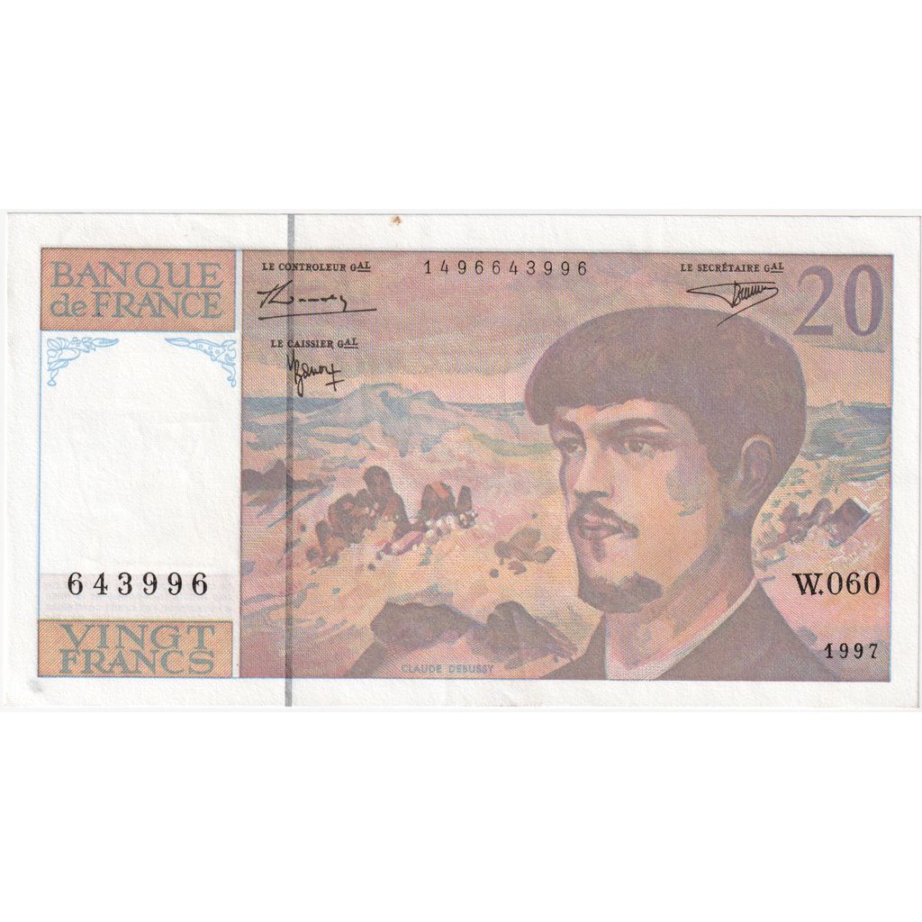 France, 20 Francs, Debussy, W.060643996, AU(55-58)