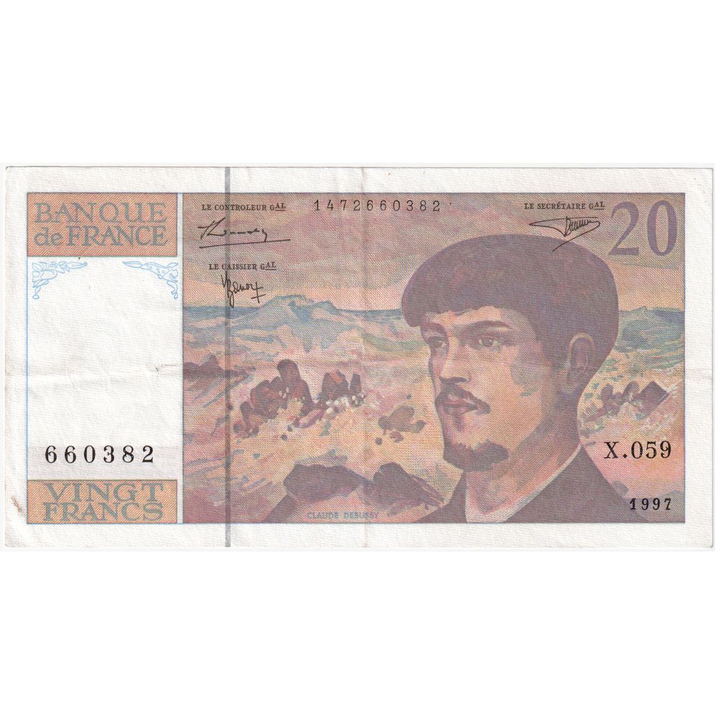 Francja, 20 Francs, Debussy, X.059660382, AU(50-53)