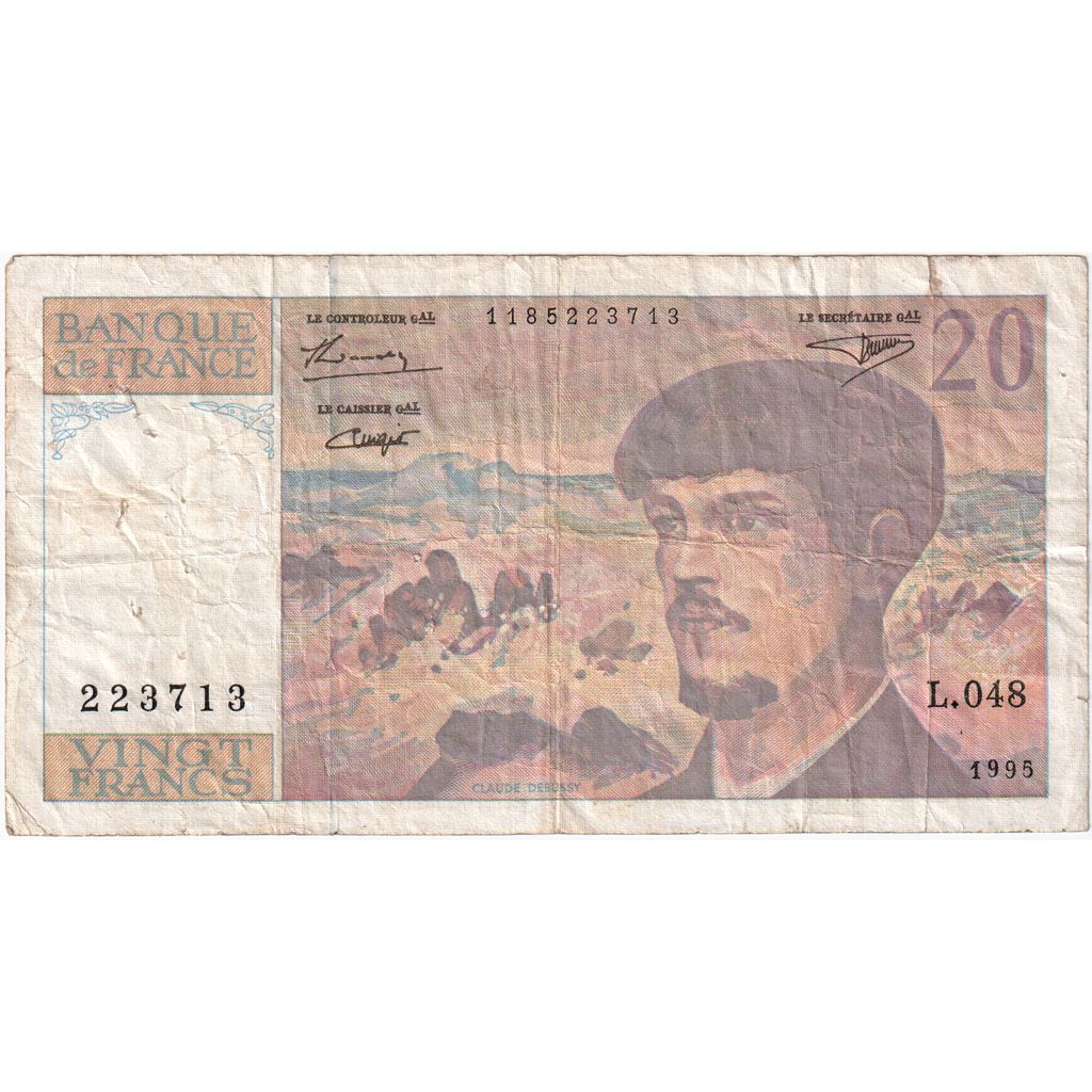 Francja, 20 Francs, Debussy, L.048223713, VF(30-35)