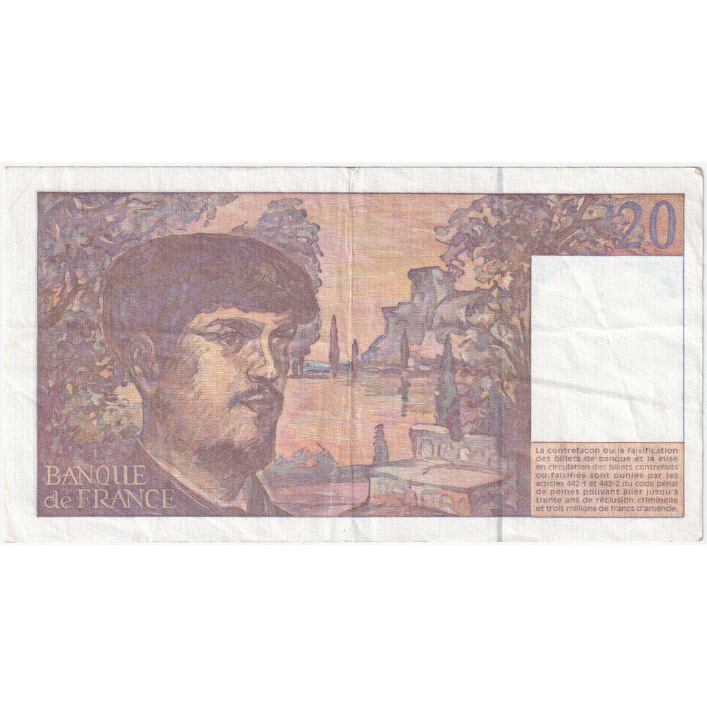 Francia, 20 Francs, Debussy, Y.061922931, SPL-