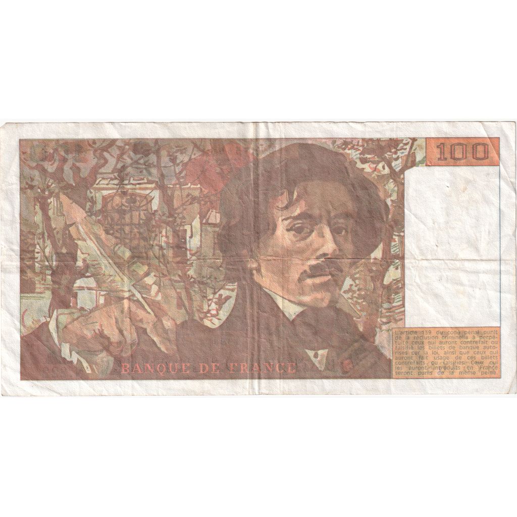 Francja, 100 Francs, Delacroix, N.222975468, VF(30-35)