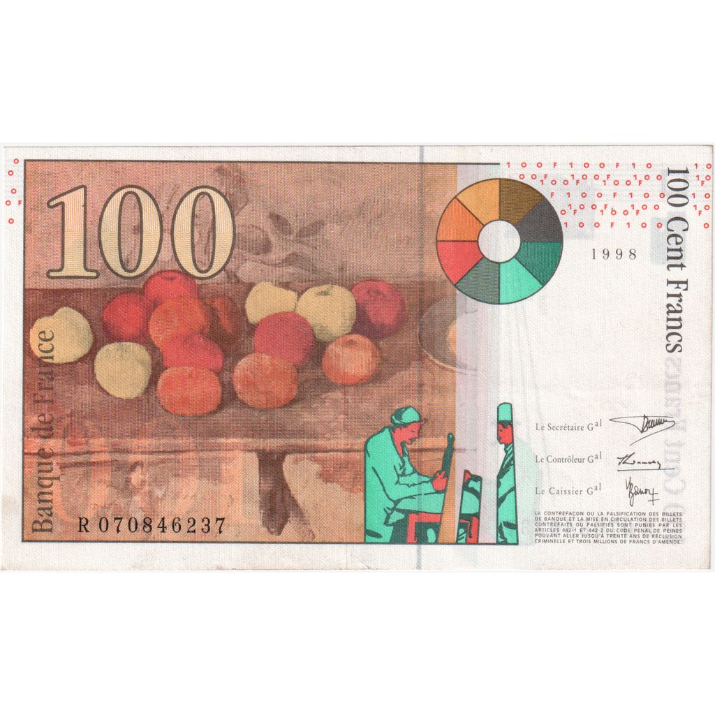 Francia, 100 Francs, Cézanne, R 070846237, SPL