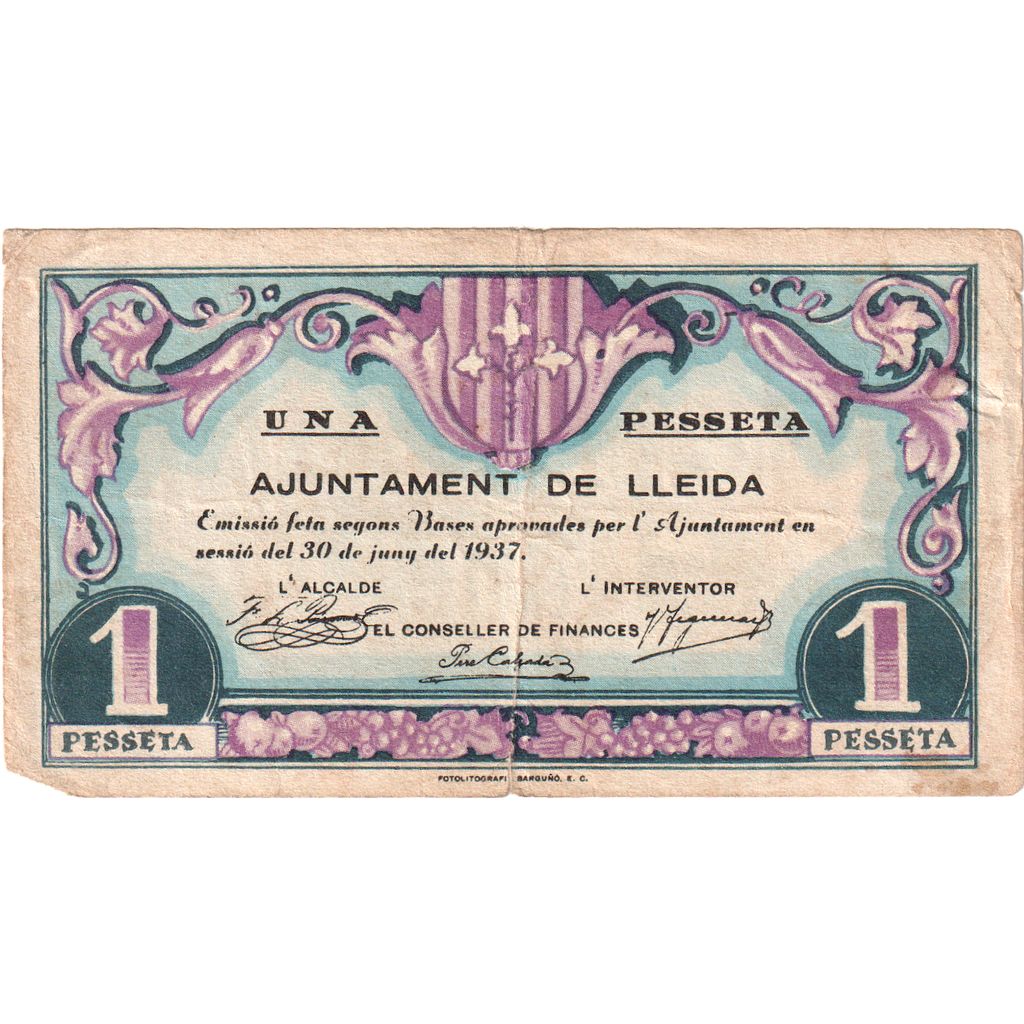 Spain, 1 Peseta, EF(40-45)
