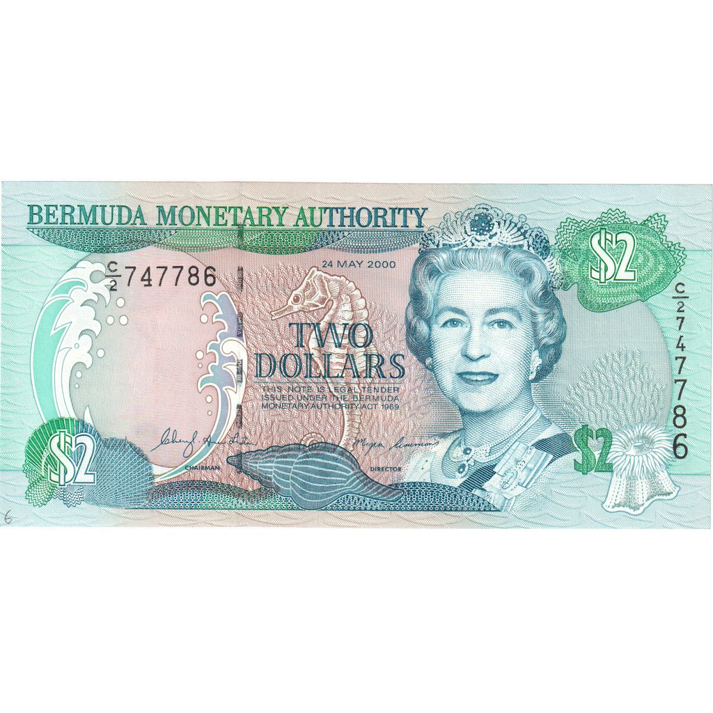 Bermuda, 2 Dollars, 2000-05-24, UNC(65-70)