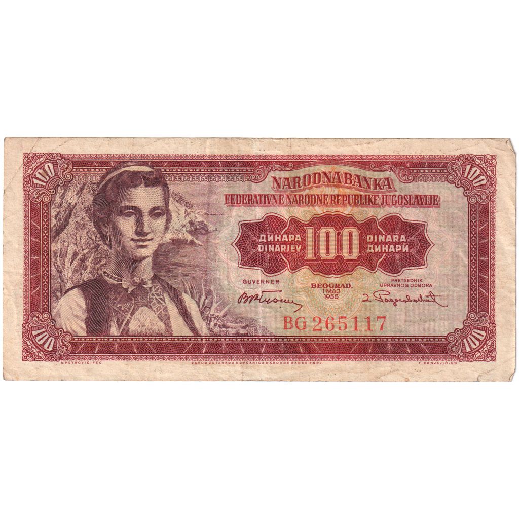Joegoslaviëe, 100 Dinara, 1955-05-01, TB