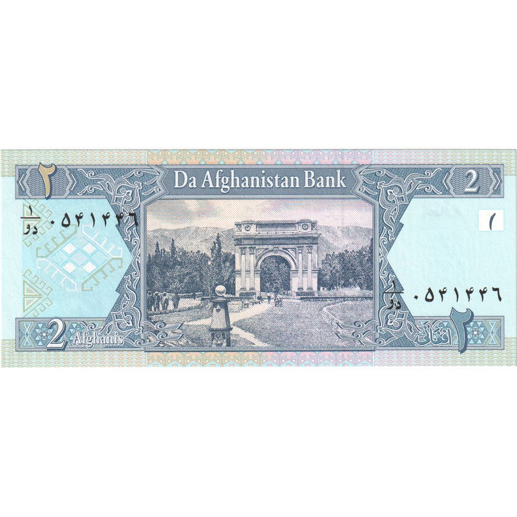Afeganistão, 2 Afghanis, UNC(65-70)