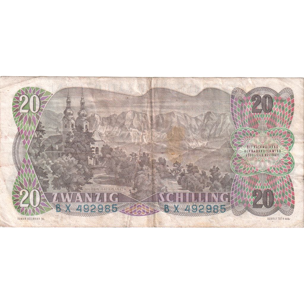 Austria, 20 Schilling, 1956-07-02, VF(30-35)