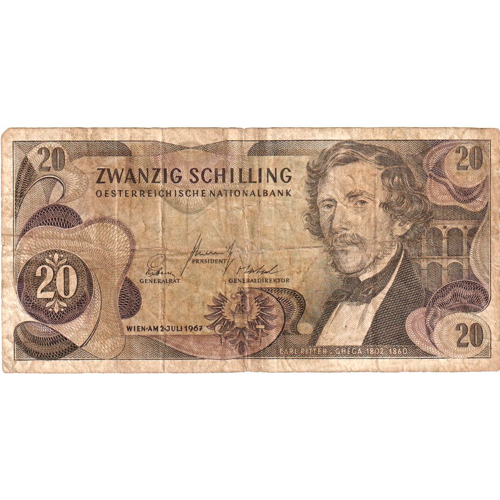 Austria, 20 Schilling, 1967-07-02, VF(20-25)