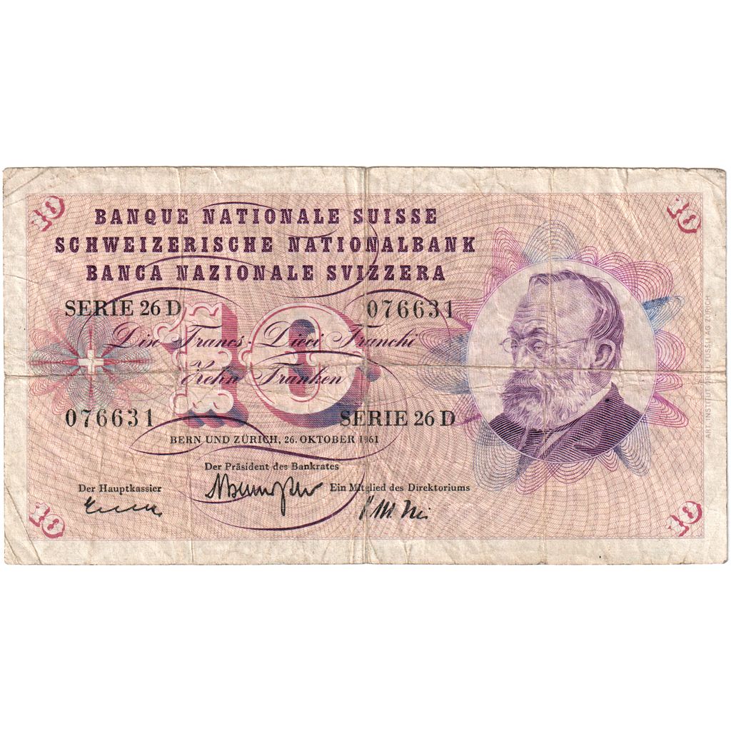 Schweiz, 10 Franken, 1961-10-26, S