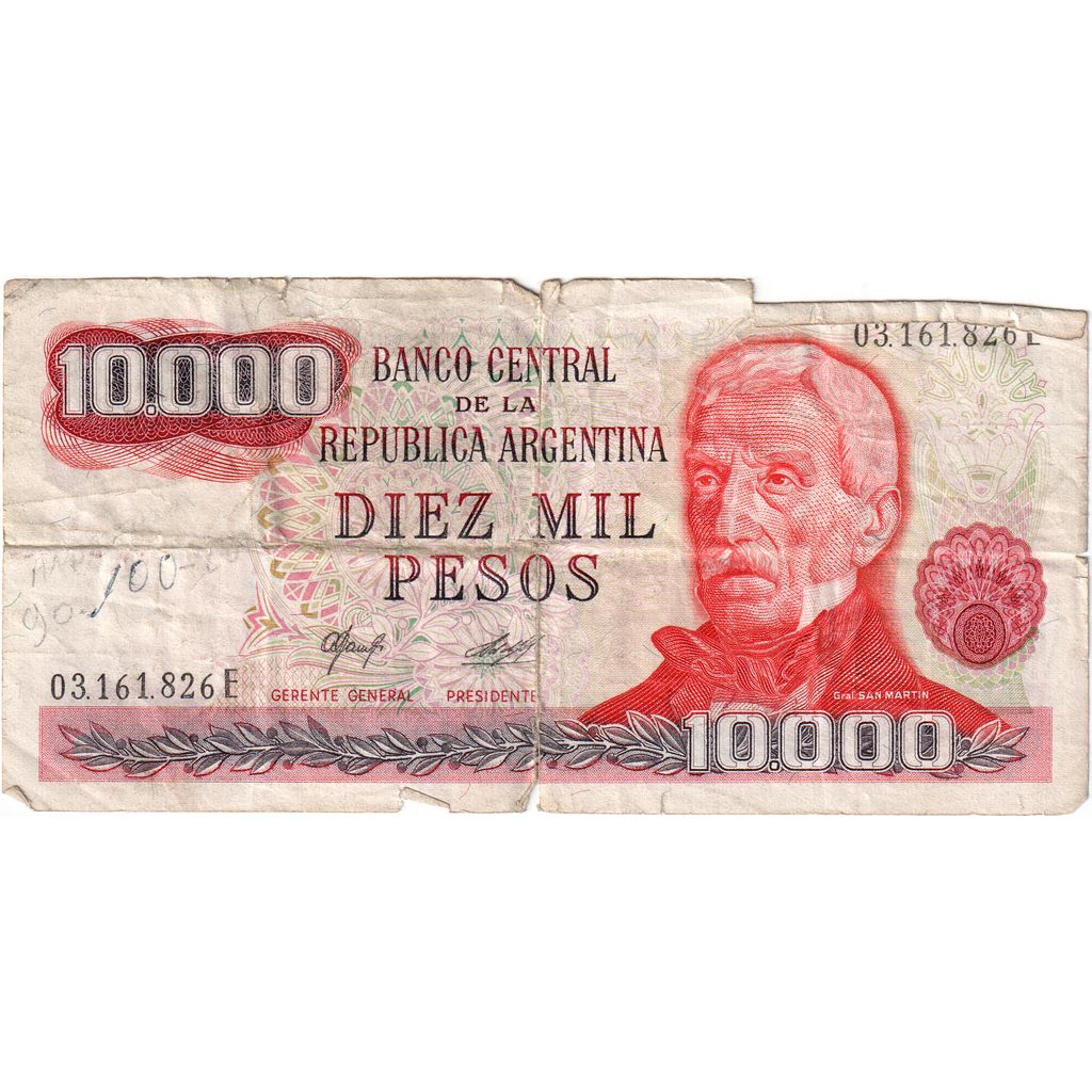 Argentina, 10,000 Pesos, VF(20-25)
