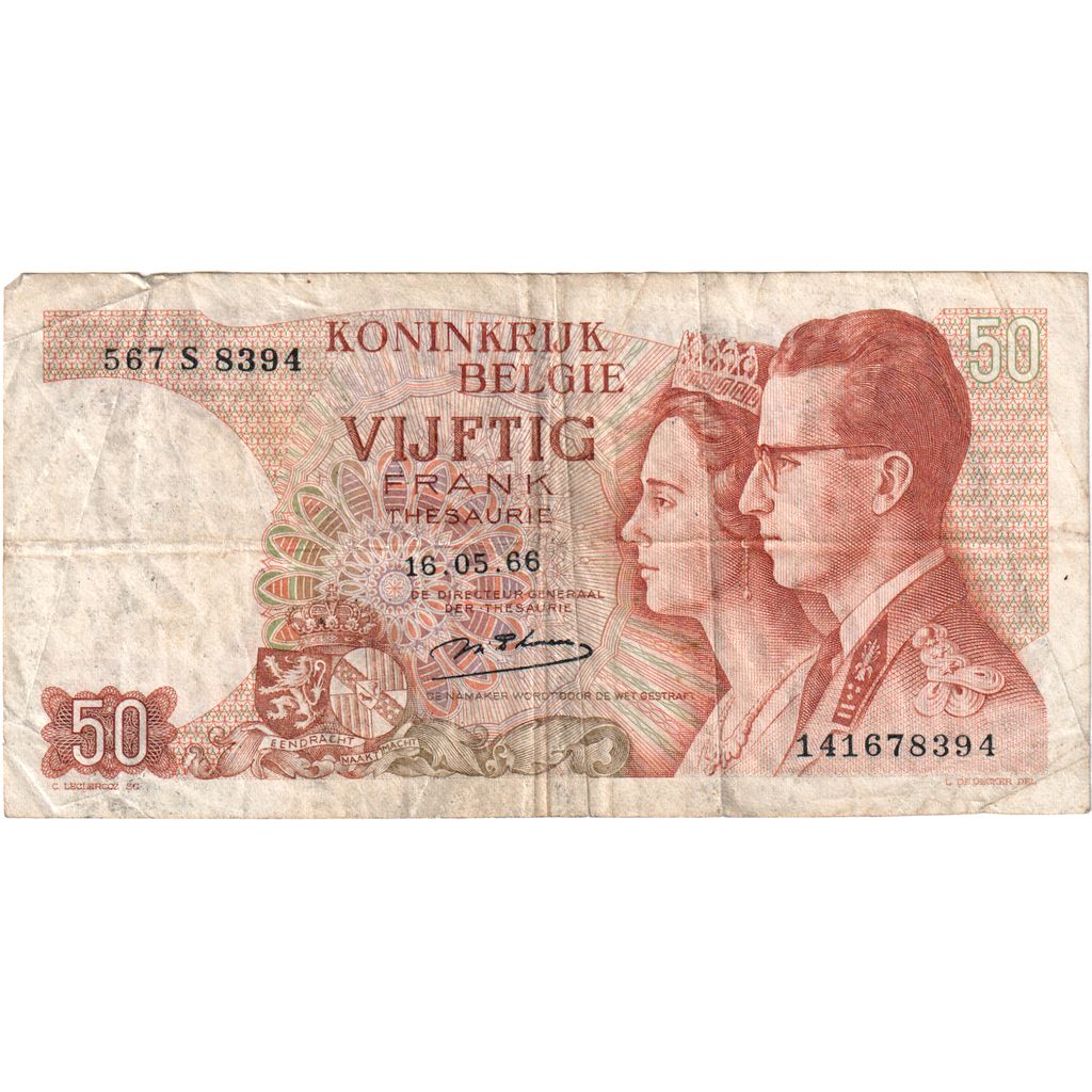 België, 50 Francs, 1966-05-16, TB+
