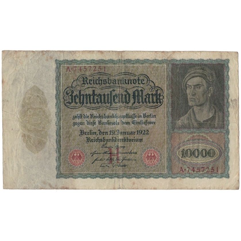 Geldschein, Deutschland, 10,000 Mark, 1922, KM:70, SGE