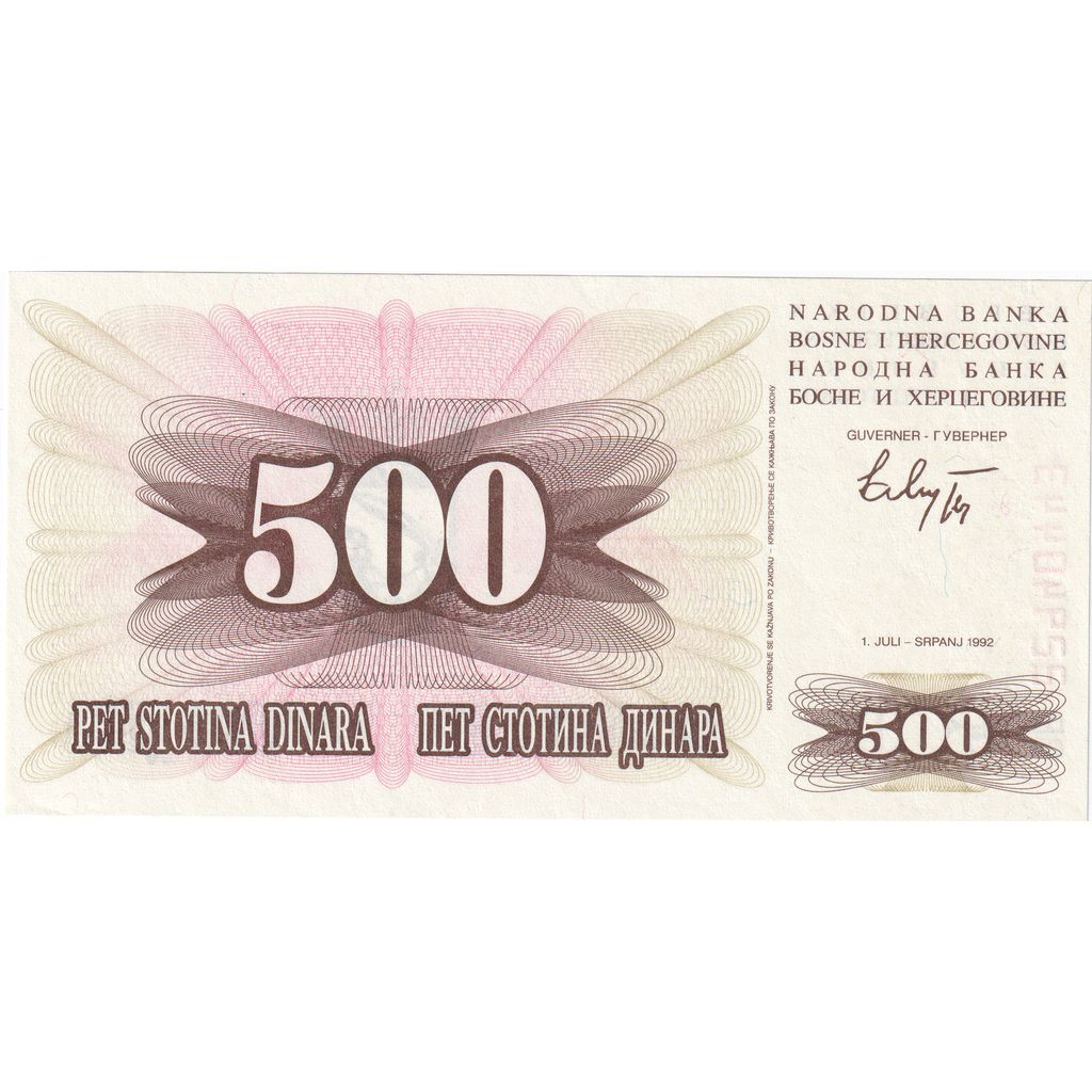 Bosnia - Herzegovina, 500 Dinara, 1992-07-01, UNC(65-70)