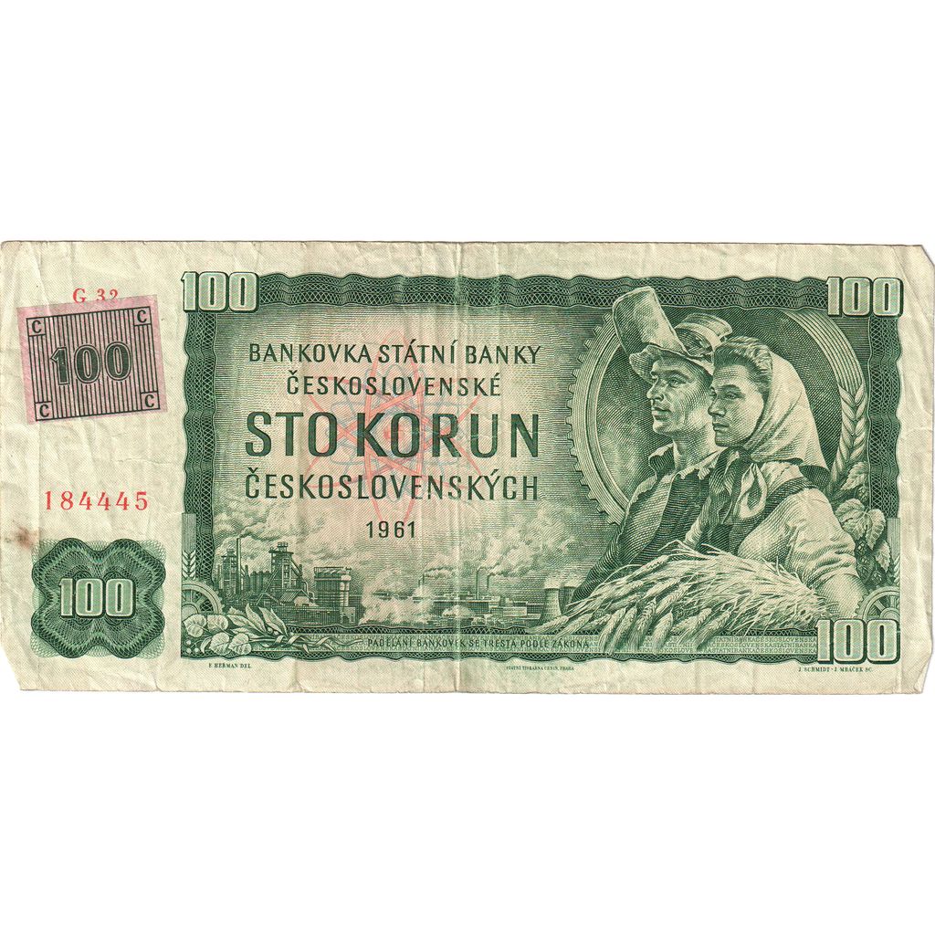 Czechosłowacja, 100 Korun, 1961, KM:91c, VF(30-35)