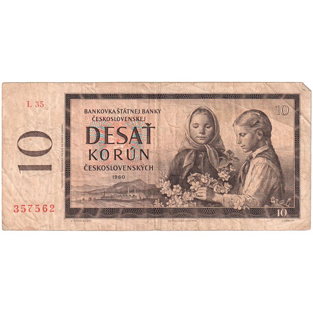 Banknote, Czechoslovakia, 10 Korun, 1960, KM:88b, VF(20-25)