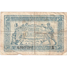 France, 50 Centimes, 1917-1919 Army Treasury, 0097292, VF(20-25)