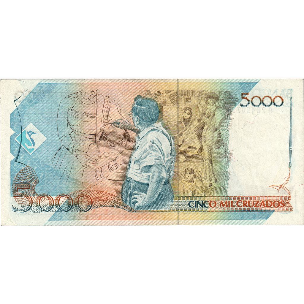 Brazil, 5 Cruzados Novos on 5000 Cruzados, AU(55-58)