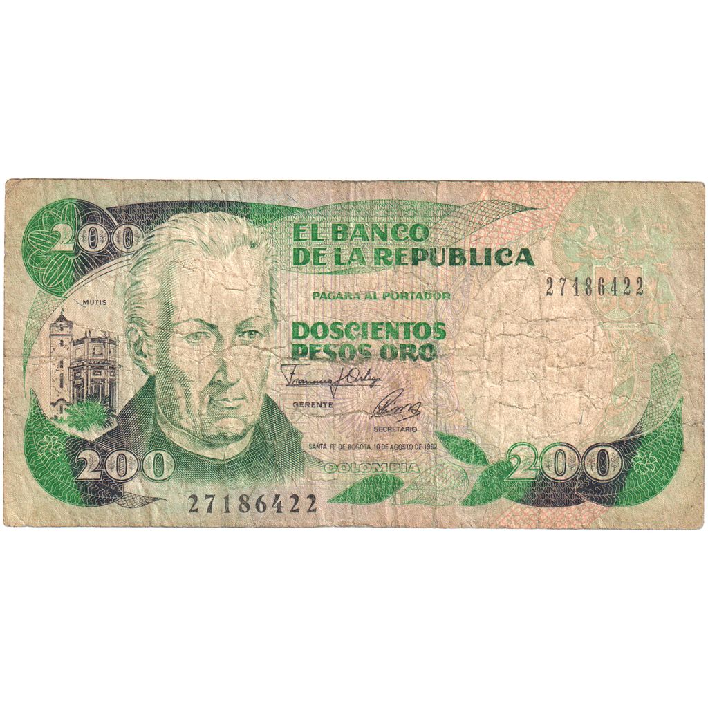 Colombia, 200 Pesos Oro, 1992-08-10, MB
