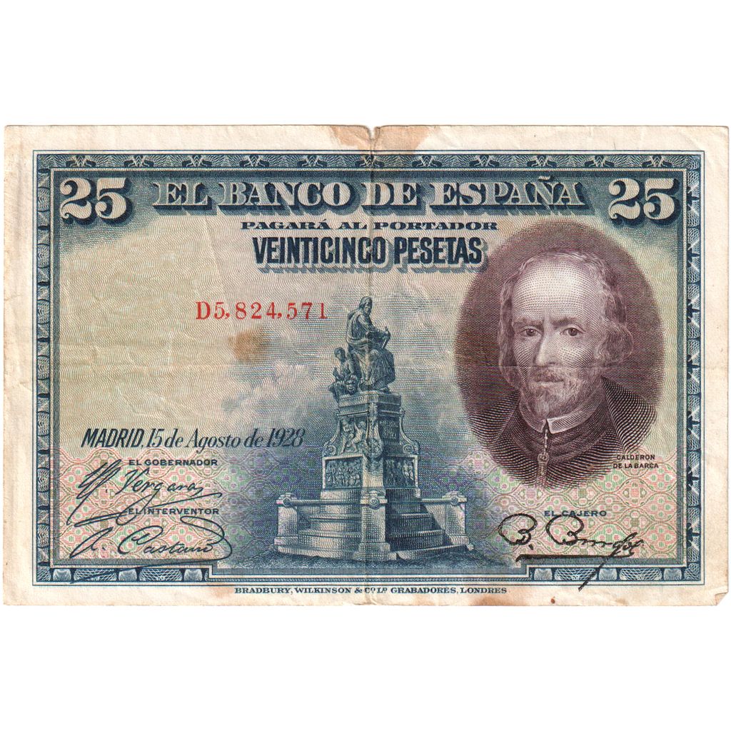 Spanien, 25 Pesetas, 1928-08-15, S