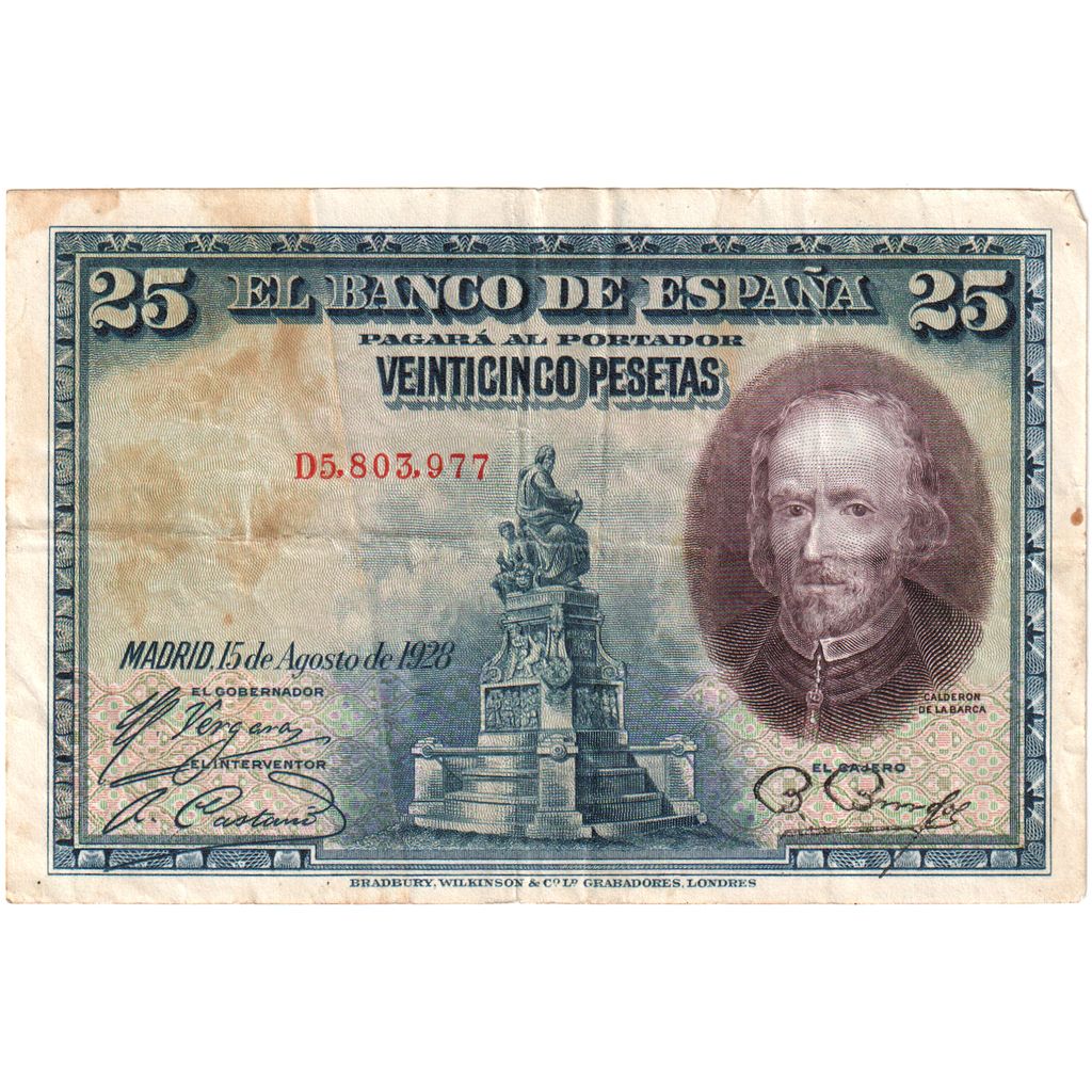 Spanien, 25 Pesetas, 1928-08-15, S+