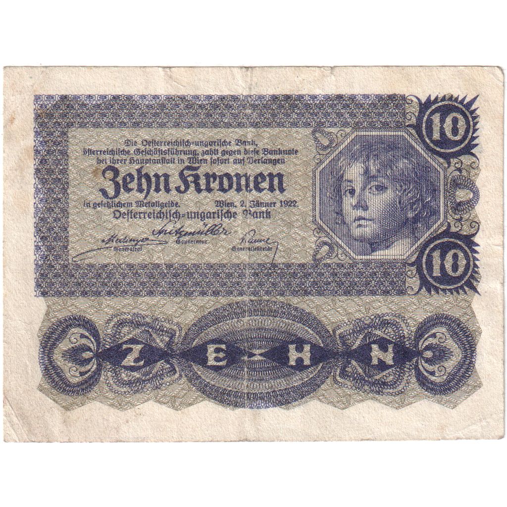 Autriche, 10 Kronen, 1922-01-02, TTB