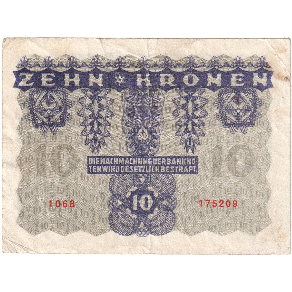 Autriche, 10 Kronen, 1922-01-02, TTB