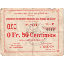 France, arrondissement de Mézières, 50 Centimes, Bon Municipal., EF(40-45)