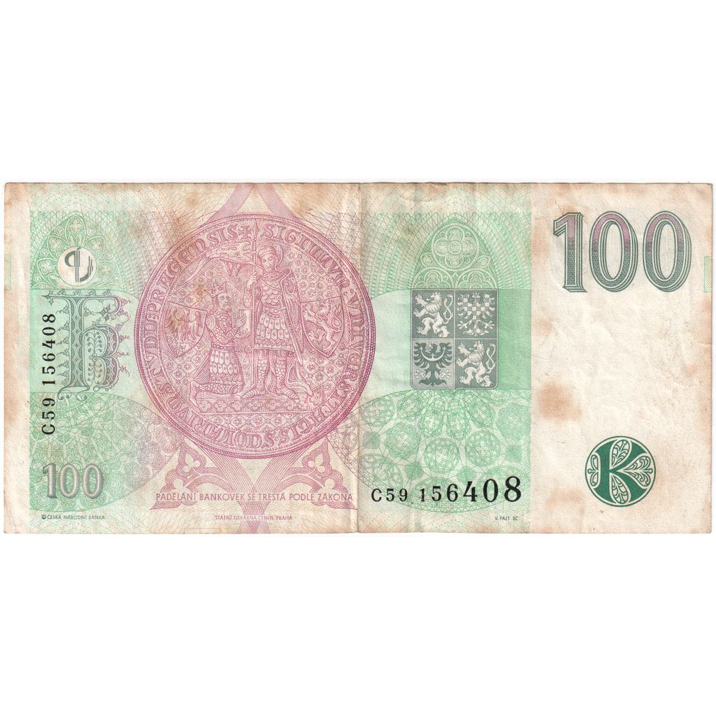 Czech Republic, 100 Korun, VF(30-35)