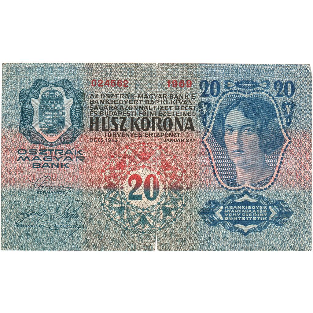 Ungarn, 20 Korona, 1913-01-02, SS