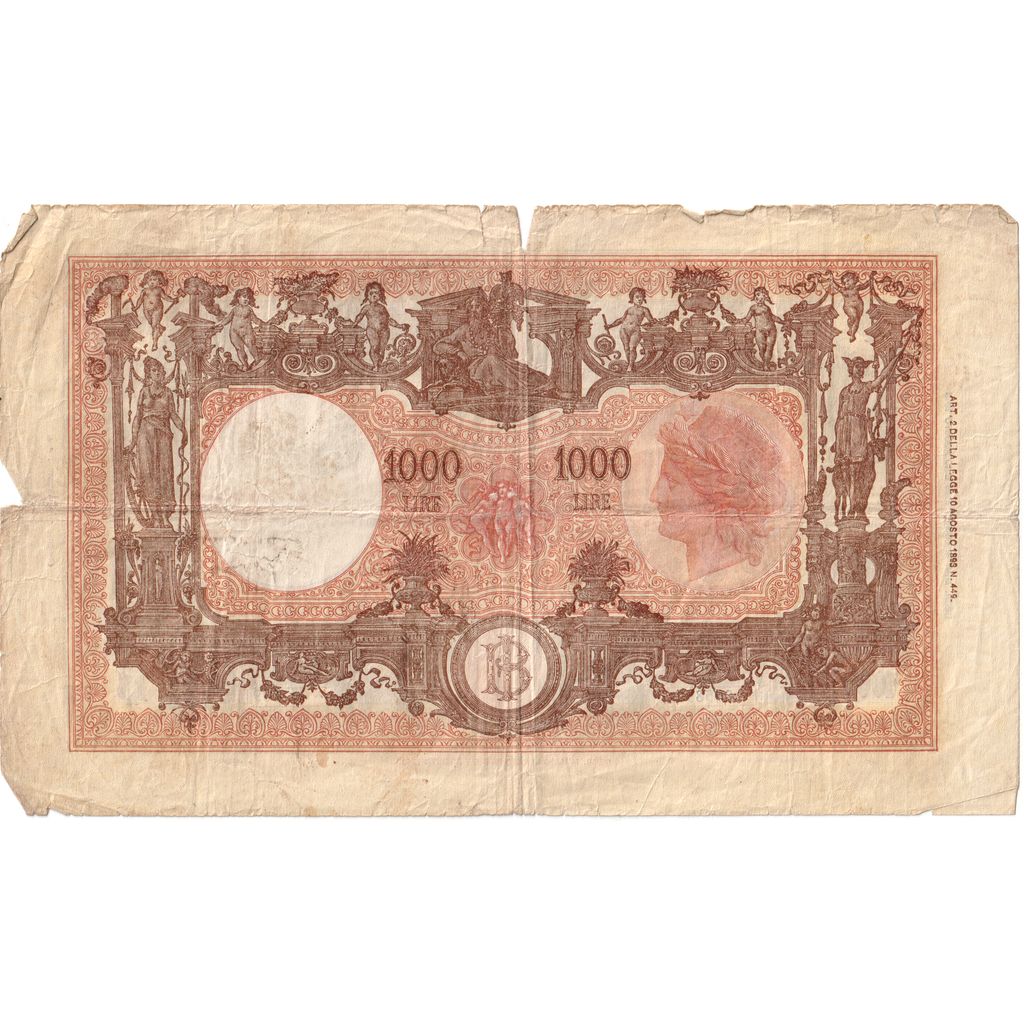 Italie, 1000 Lire, 1943-08-07, TB+