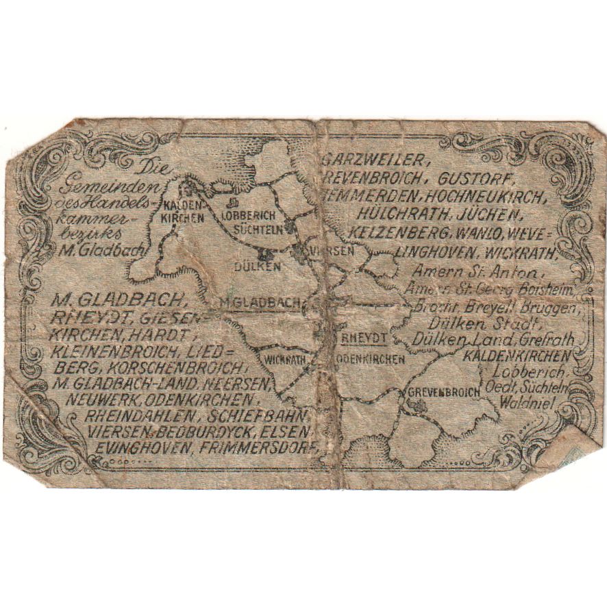 Alemania, München-Gladbach Handelskammer, 20 Pfennig, 1917-05-01, BC