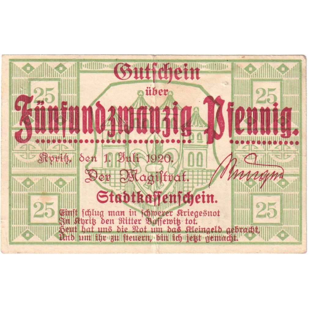 Alemania, Altusried Marktgemeinde, 25 Pfennig, 1920-07-01, MBC