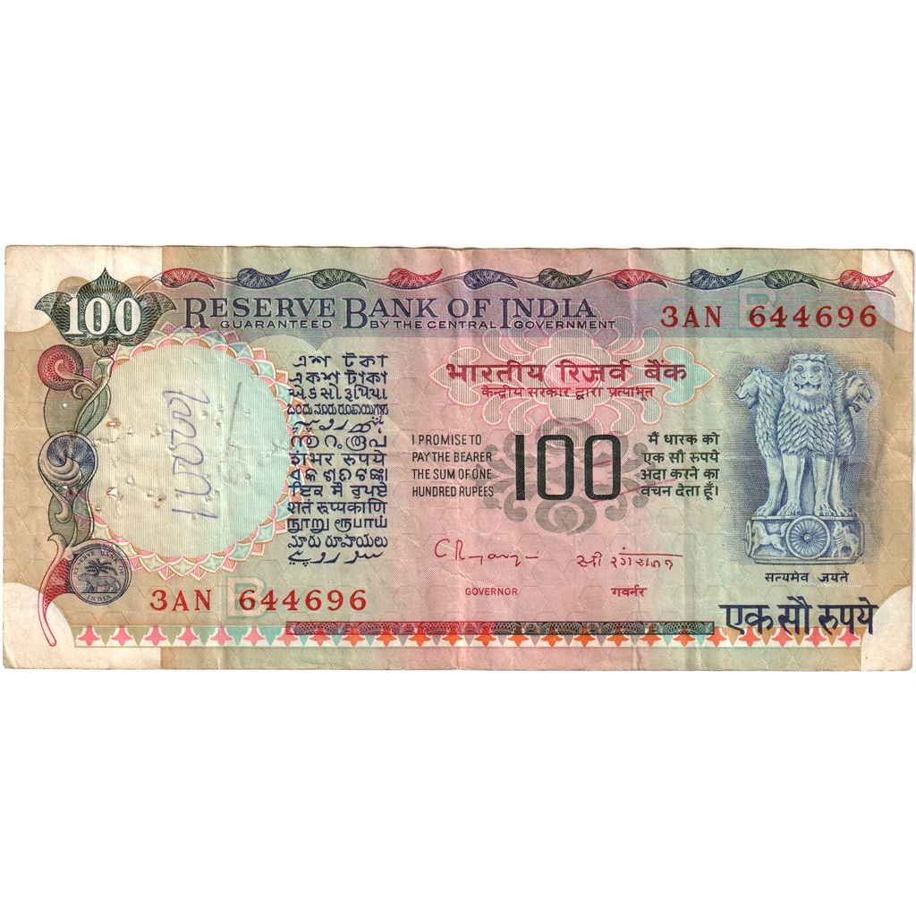 India, 100 Rupees, MB+