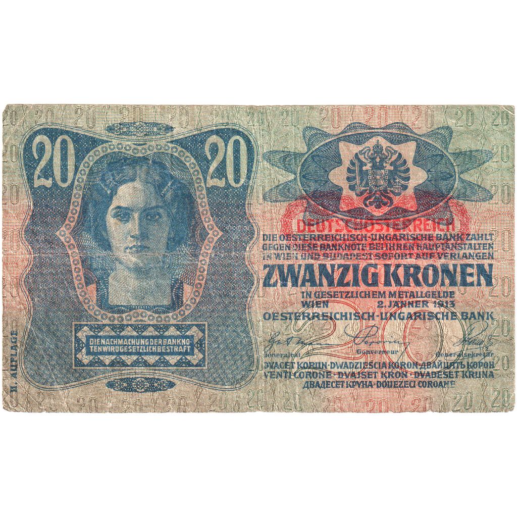 Österreich, 20 Kronen, 1913-1914, KM:13, 1913-01-02, EF(40-45)