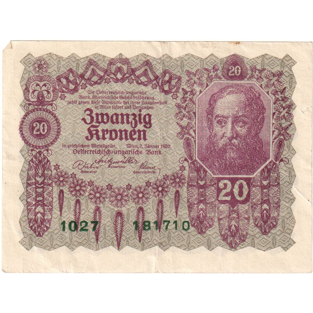 Österreich, 20 Kronen, 1922-01-02, VZ